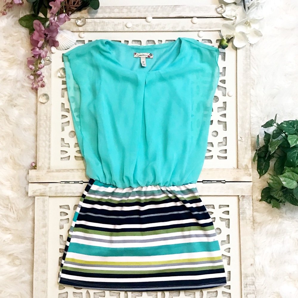 Speechless Mint & multi color dress girls size 10